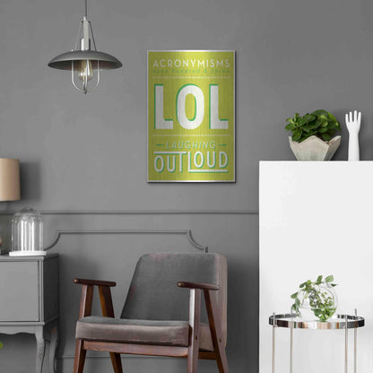 Luxe Metal Art 'Lol' by JJ Brando, Metal Wall Art,16x24