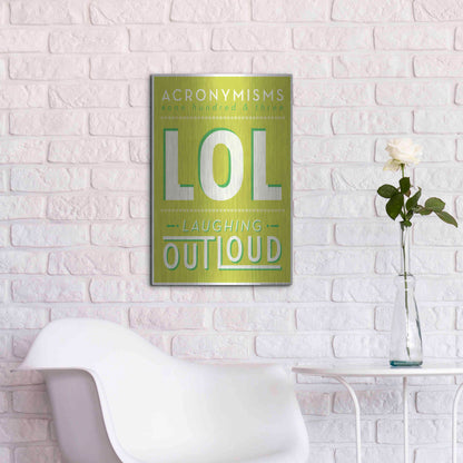 Luxe Metal Art 'Lol' by JJ Brando, Metal Wall Art,16x24