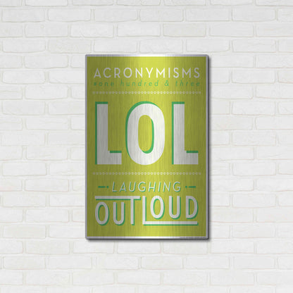 Luxe Metal Art 'Lol' by JJ Brando, Metal Wall Art,24x36