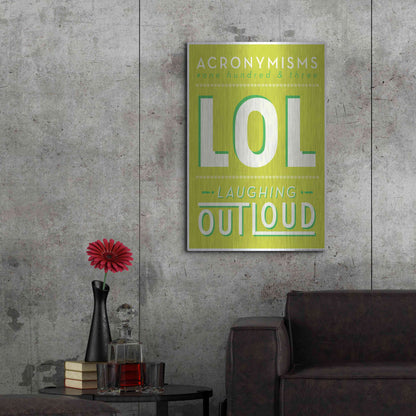 Luxe Metal Art 'Lol' by JJ Brando, Metal Wall Art,24x36