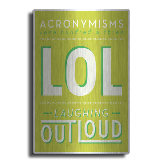 Luxe Metal Art 'Lol' by JJ Brando, Metal Wall Art