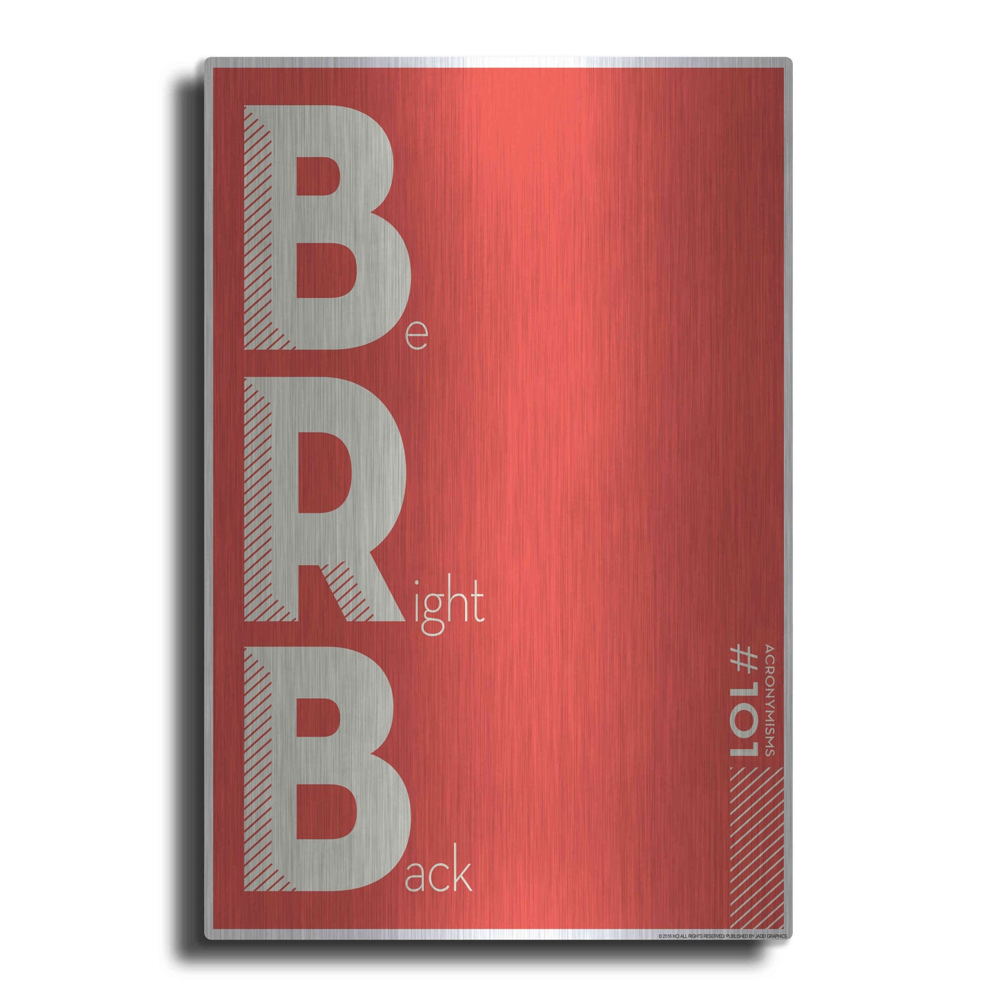 Luxe Metal Art 'Brb' by JJ Brando, Metal Wall Art
