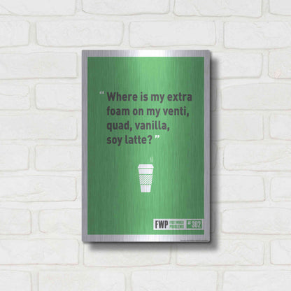 Luxe Metal Art 'Soy Latte' by JJ Brando, Metal Wall Art,12x16