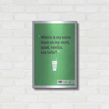 Luxe Metal Art 'Soy Latte' by JJ Brando, Metal Wall Art,16x24