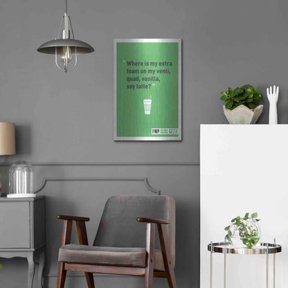 Luxe Metal Art 'Soy Latte' by JJ Brando, Metal Wall Art,16x24