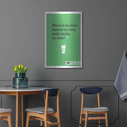 Luxe Metal Art 'Soy Latte' by JJ Brando, Metal Wall Art,24x36