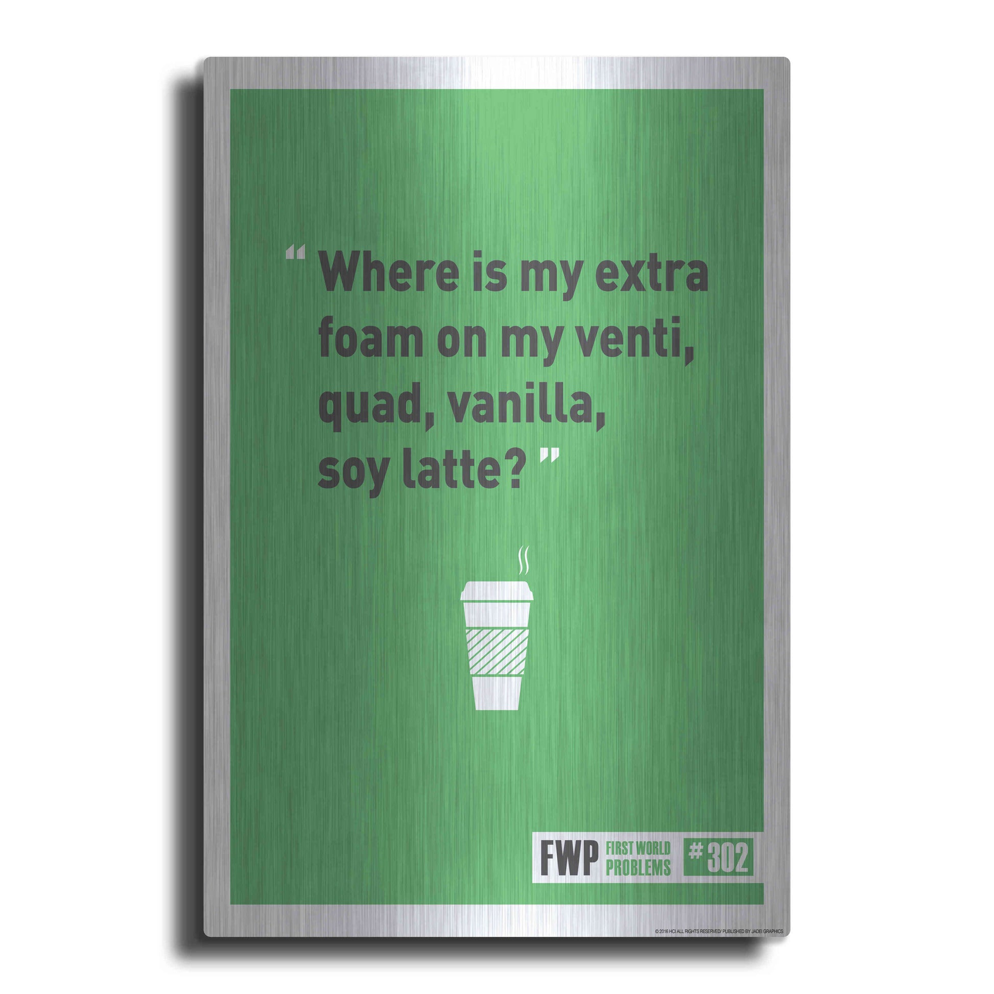 Luxe Metal Art 'Soy Latte' by JJ Brando, Metal Wall Art