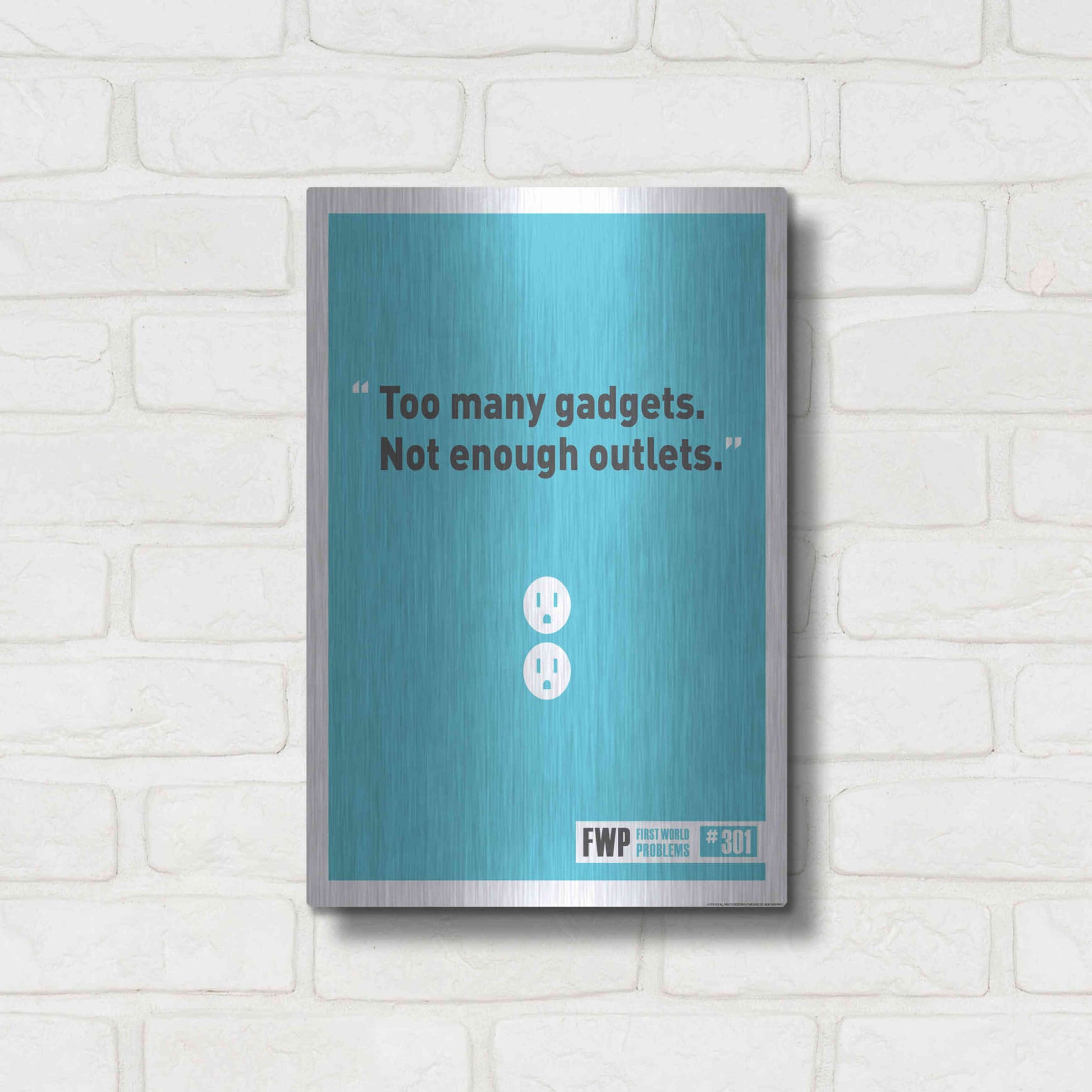 Luxe Metal Art 'Gadgets' by JJ Brando, Metal Wall Art,12x16