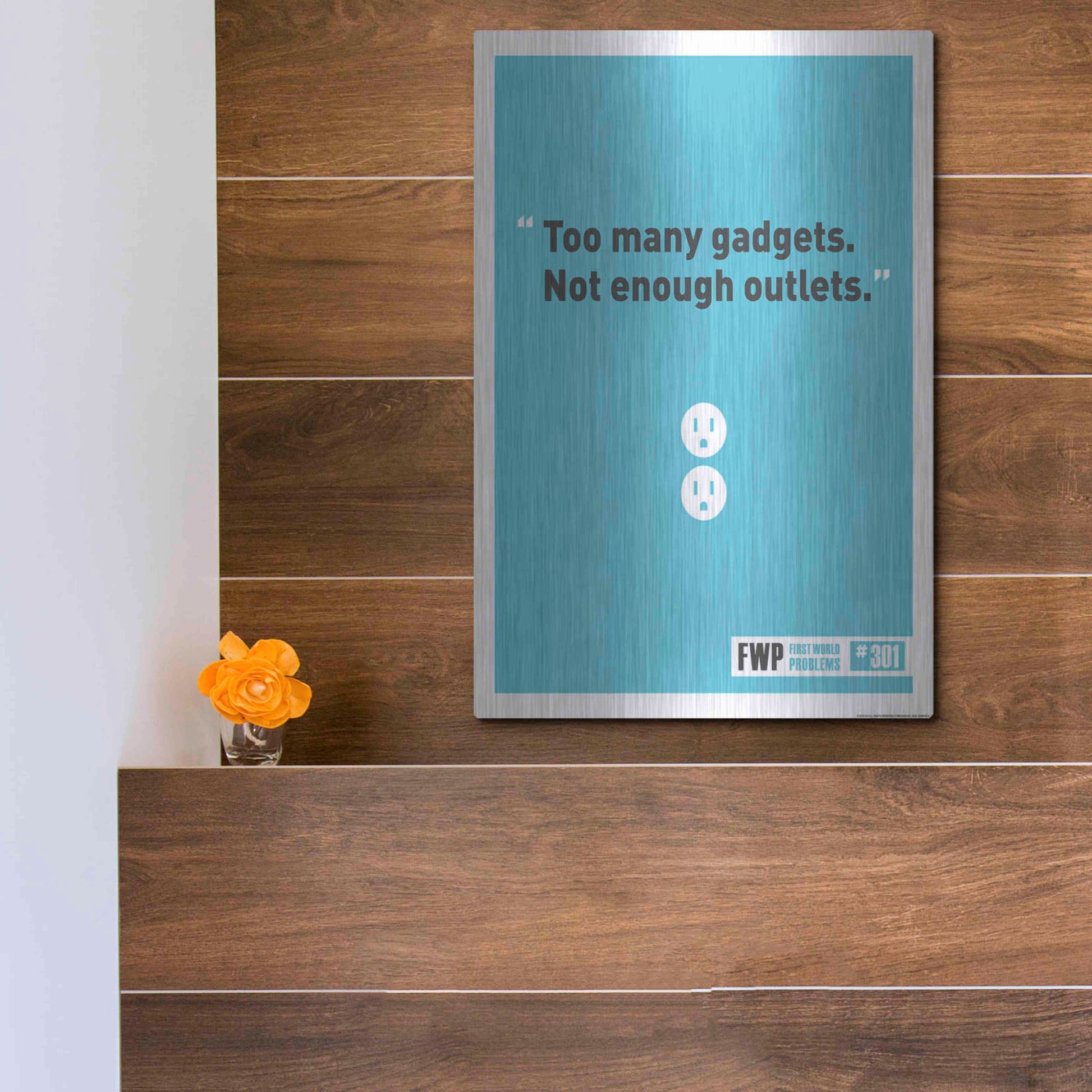 Luxe Metal Art 'Gadgets' by JJ Brando, Metal Wall Art,12x16