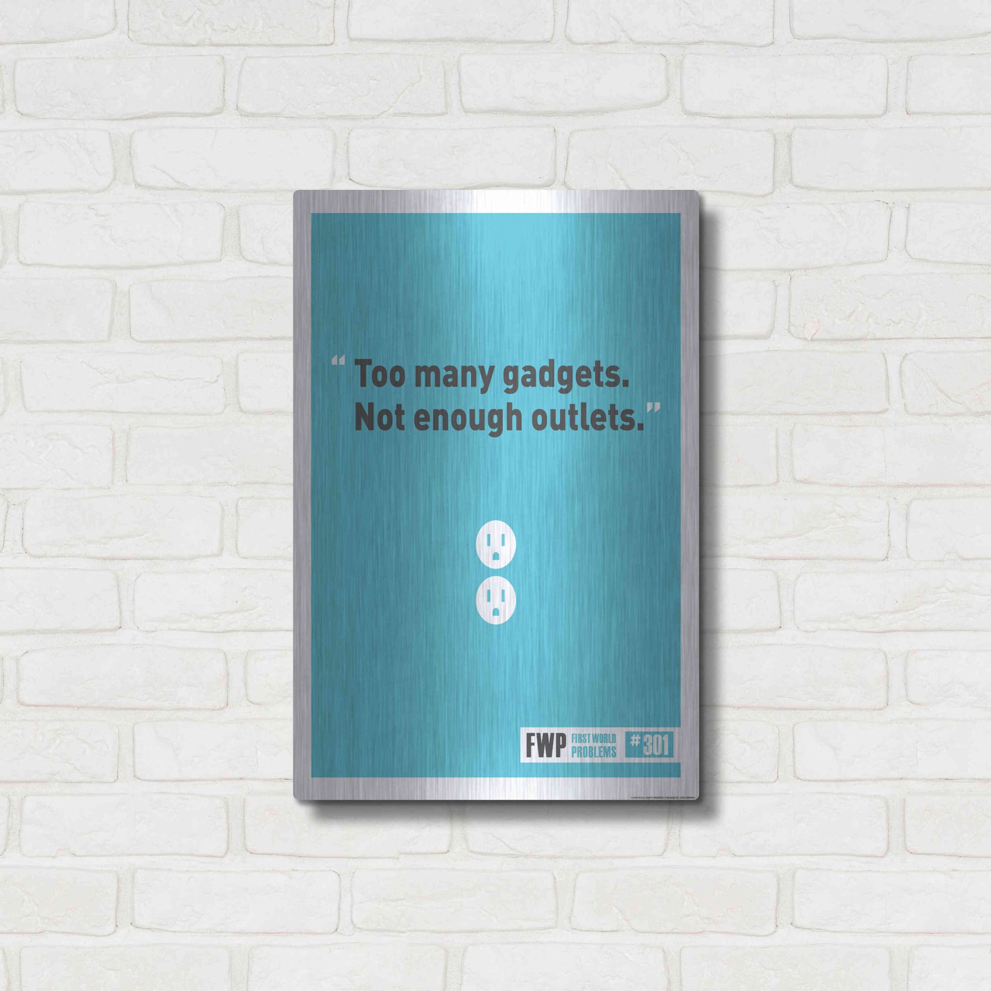 Luxe Metal Art 'Gadgets' by JJ Brando, Metal Wall Art,16x24