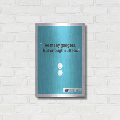 Luxe Metal Art 'Gadgets' by JJ Brando, Metal Wall Art,16x24