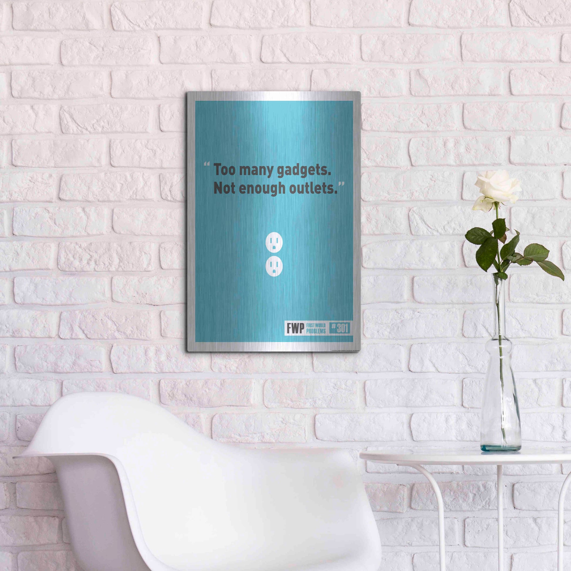 Luxe Metal Art 'Gadgets' by JJ Brando, Metal Wall Art,16x24