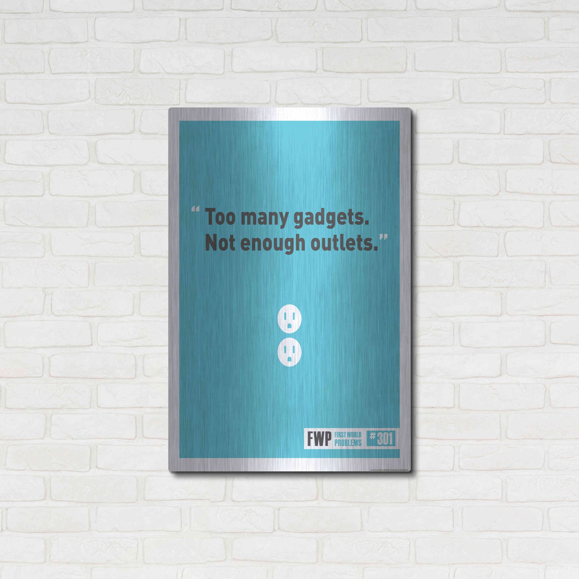 Luxe Metal Art 'Gadgets' by JJ Brando, Metal Wall Art,24x36