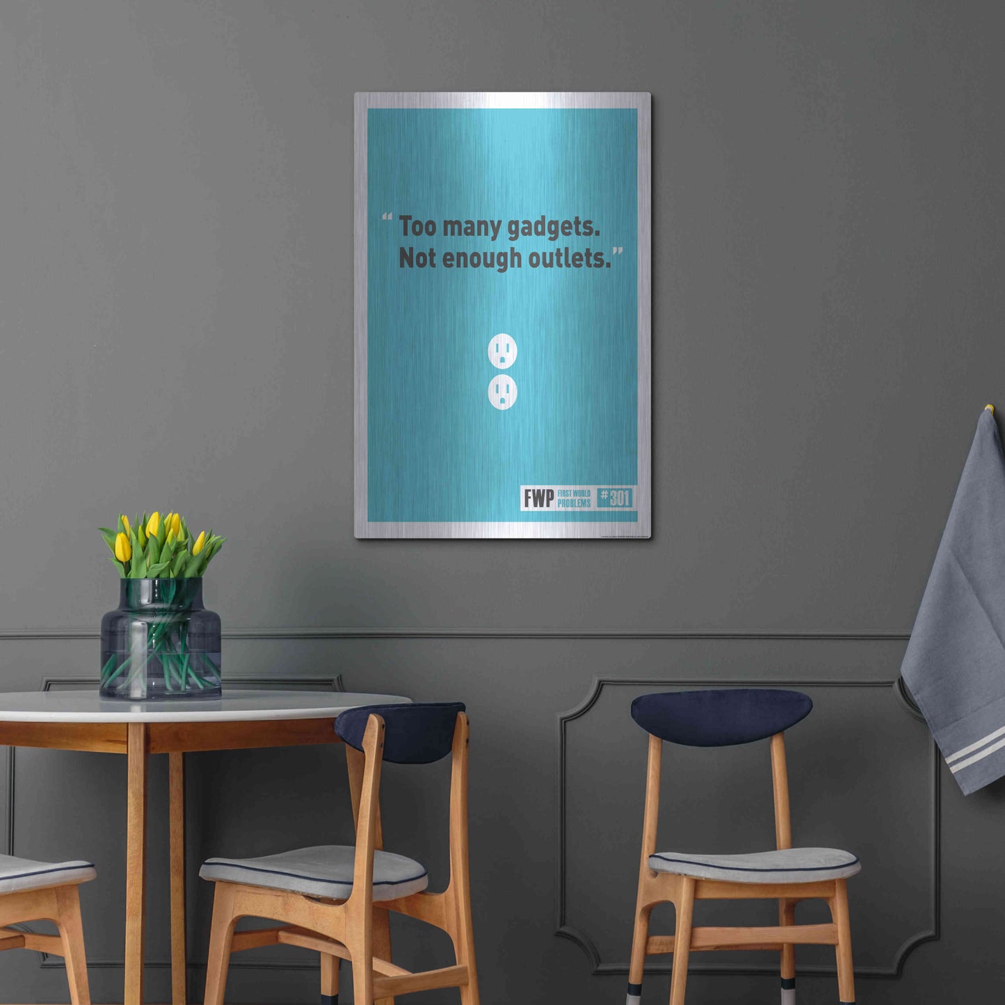 Luxe Metal Art 'Gadgets' by JJ Brando, Metal Wall Art,24x36