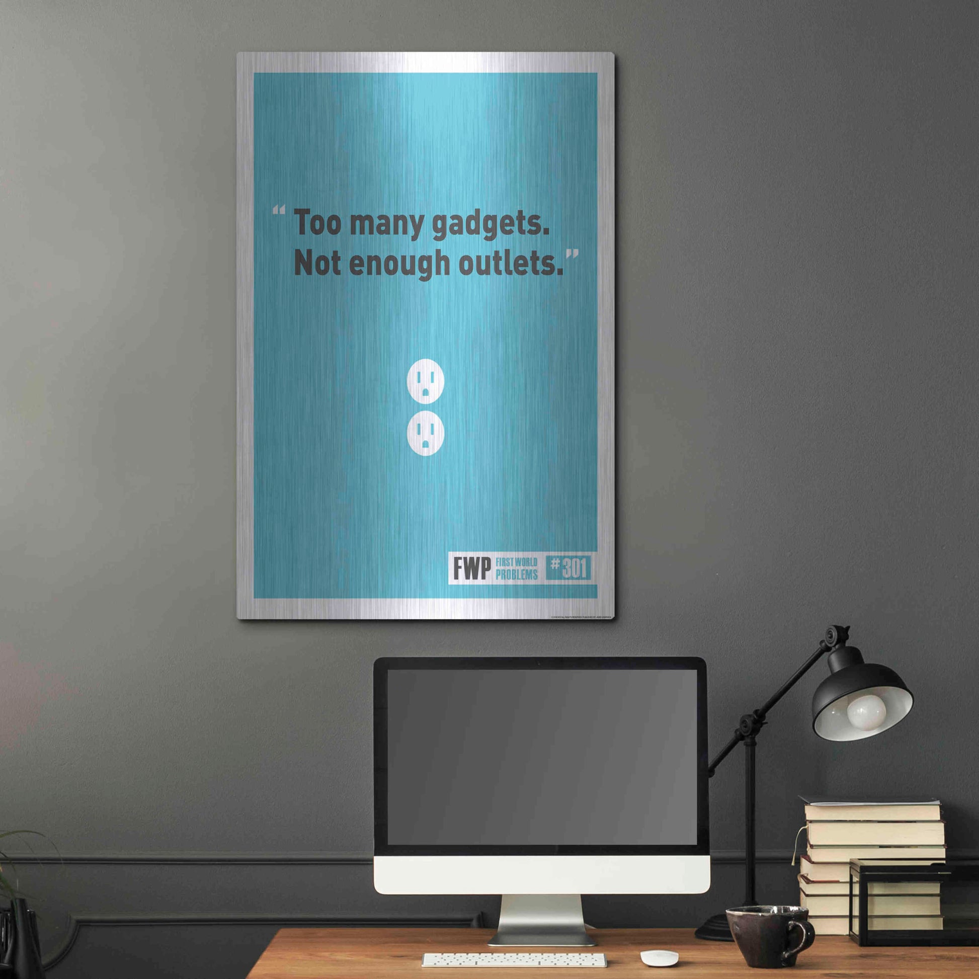 Luxe Metal Art 'Gadgets' by JJ Brando, Metal Wall Art,24x36