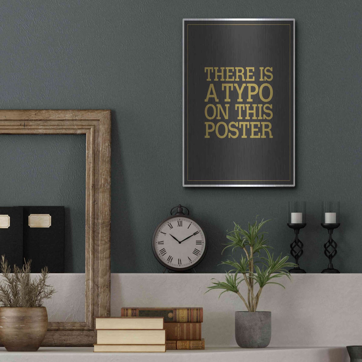 Luxe Metal Art 'Typo' by JJ Brando, Metal Wall Art,12x16