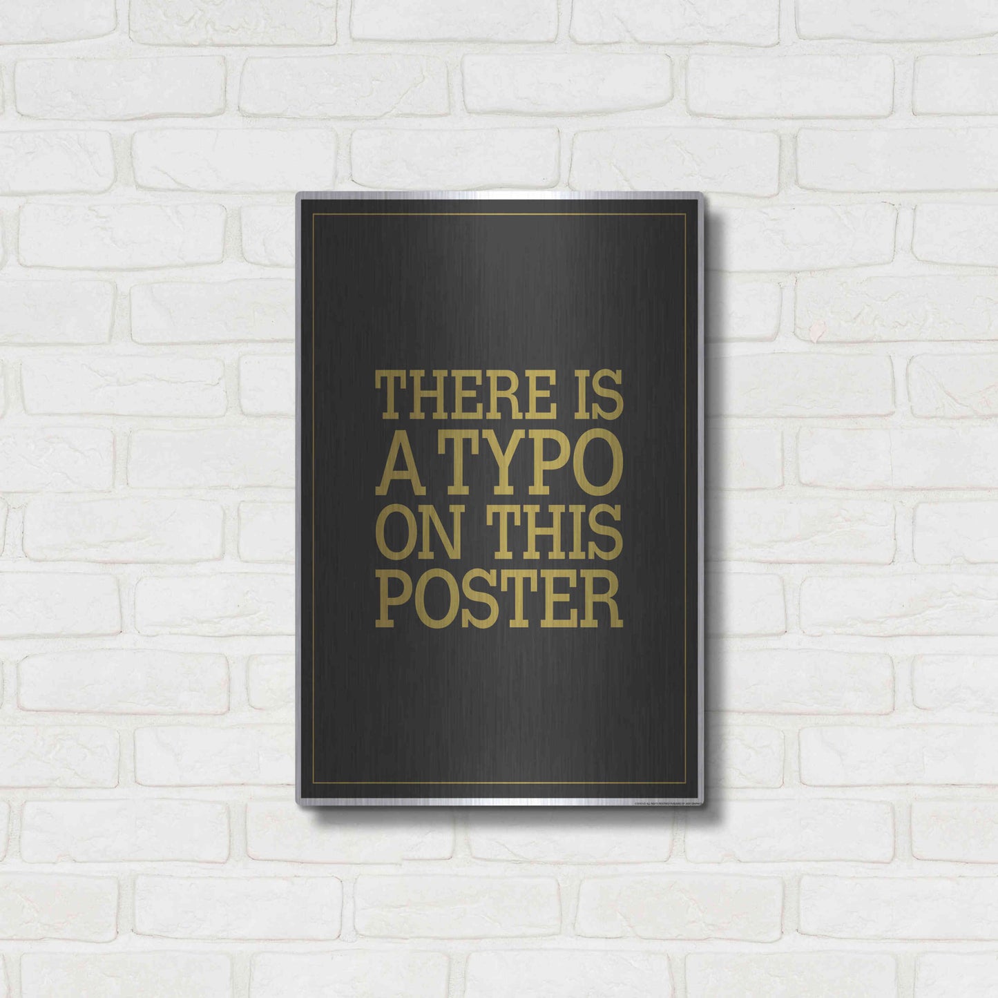 Luxe Metal Art 'Typo' by JJ Brando, Metal Wall Art,16x24