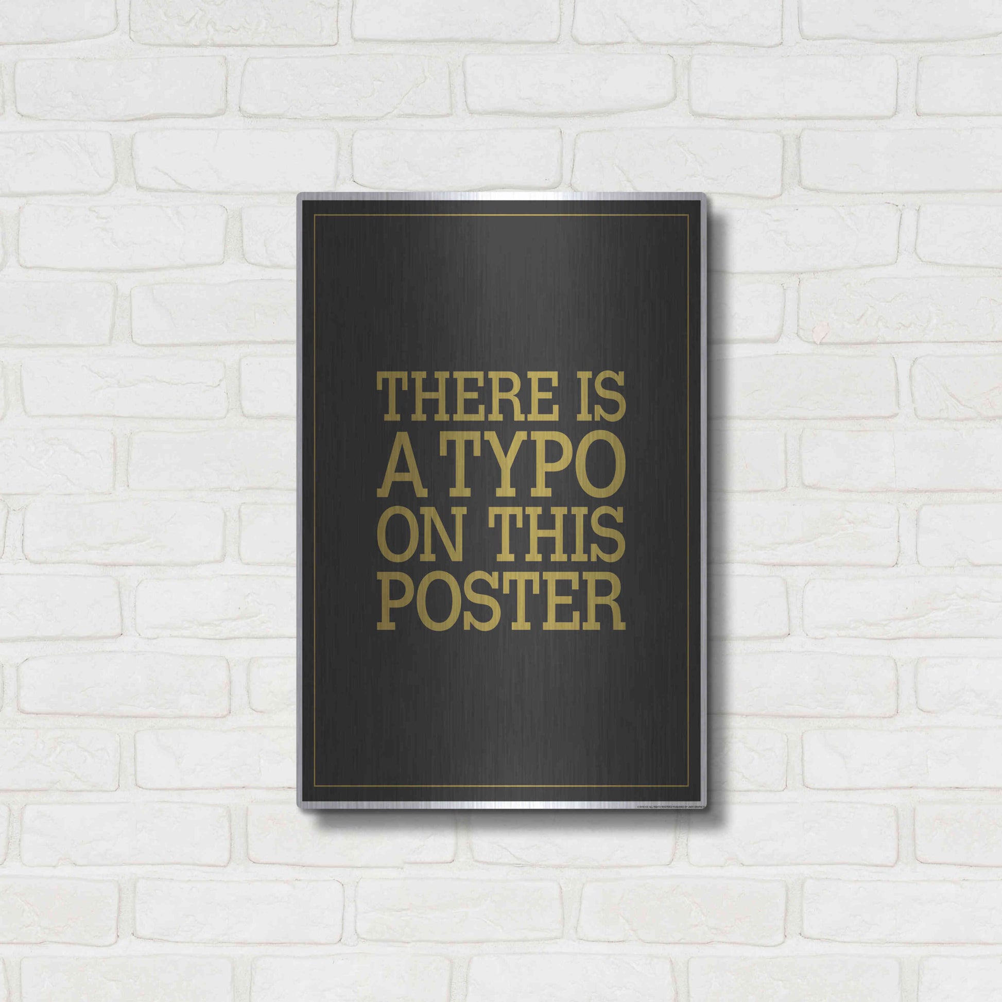 Luxe Metal Art 'Typo' by JJ Brando, Metal Wall Art,16x24