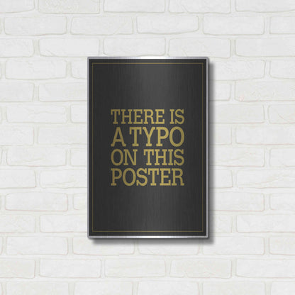 Luxe Metal Art 'Typo' by JJ Brando, Metal Wall Art,16x24