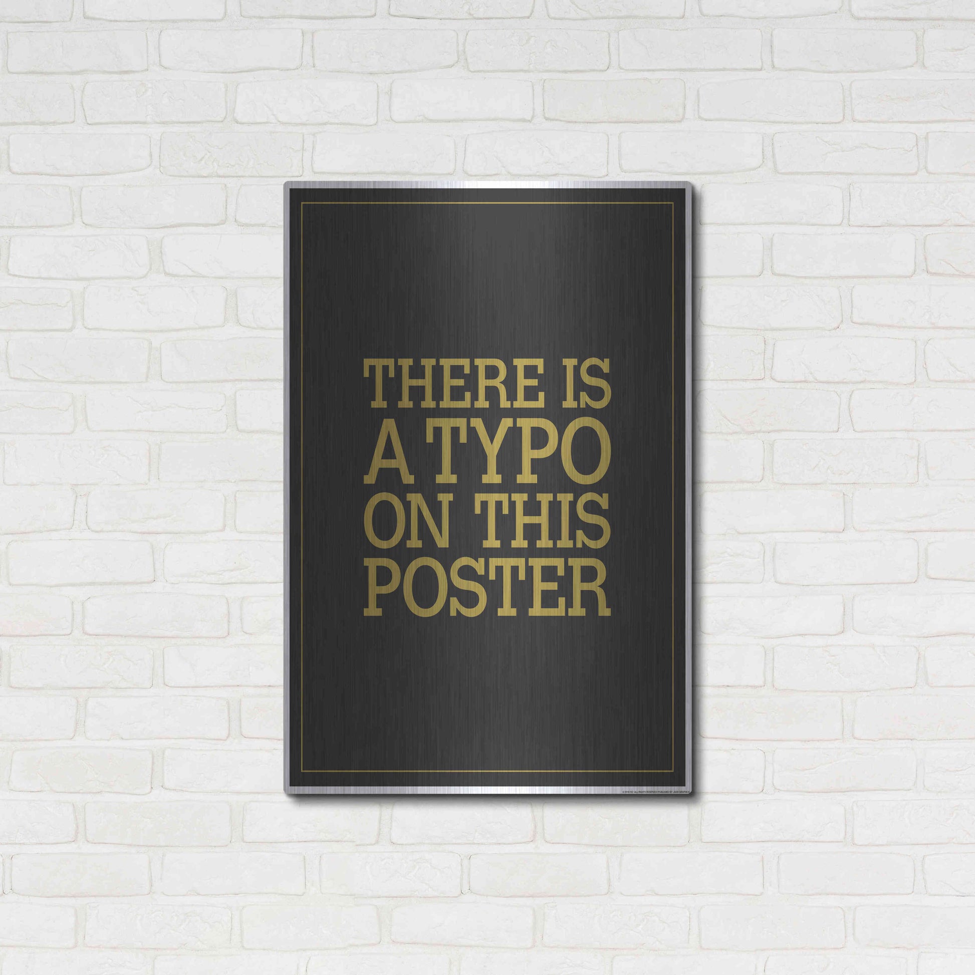 Luxe Metal Art 'Typo' by JJ Brando, Metal Wall Art,24x36