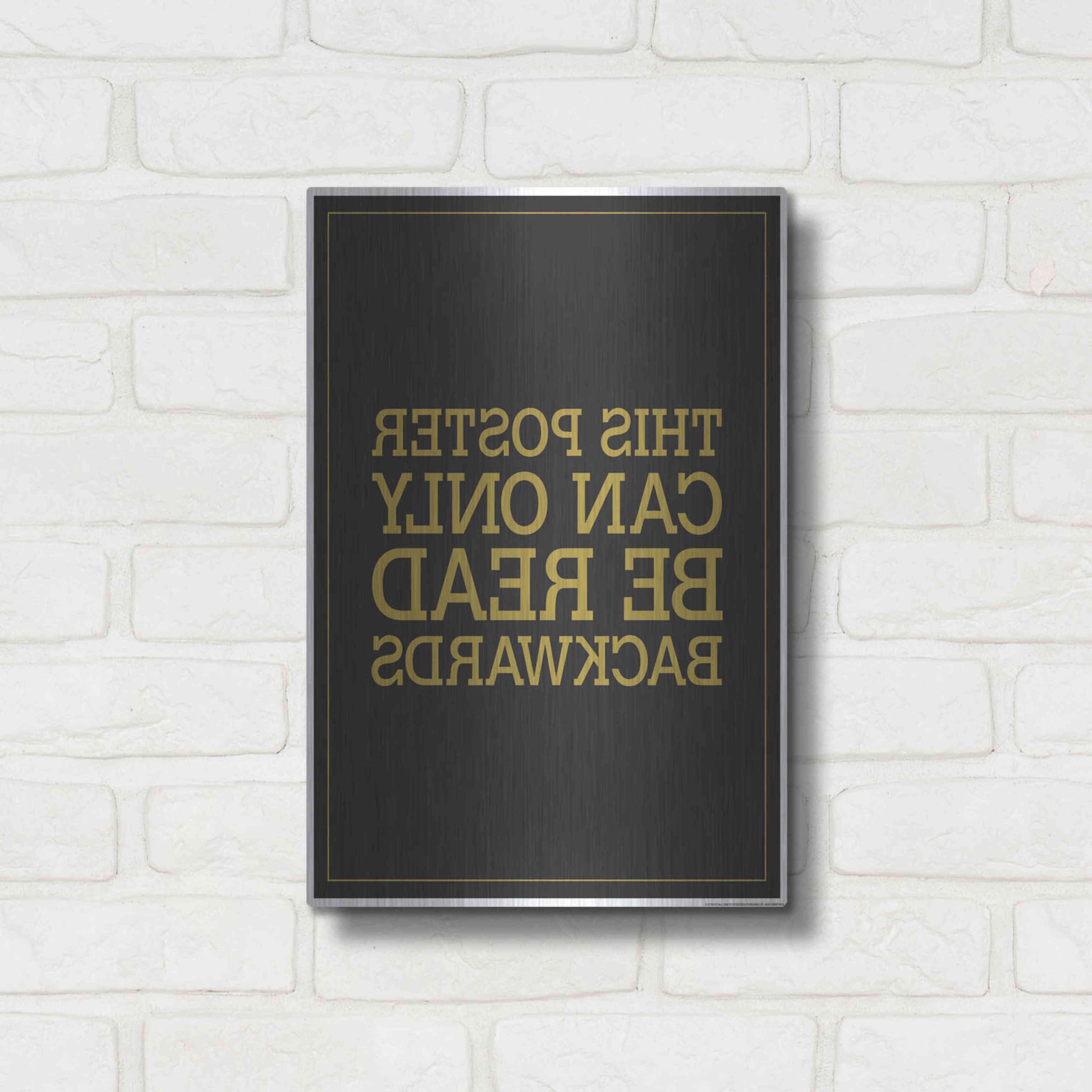 Luxe Metal Art 'Backwards' by JJ Brando, Metal Wall Art,12x16