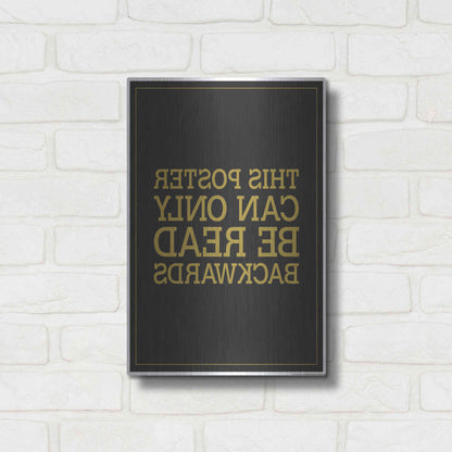 Luxe Metal Art 'Backwards' by JJ Brando, Metal Wall Art,12x16