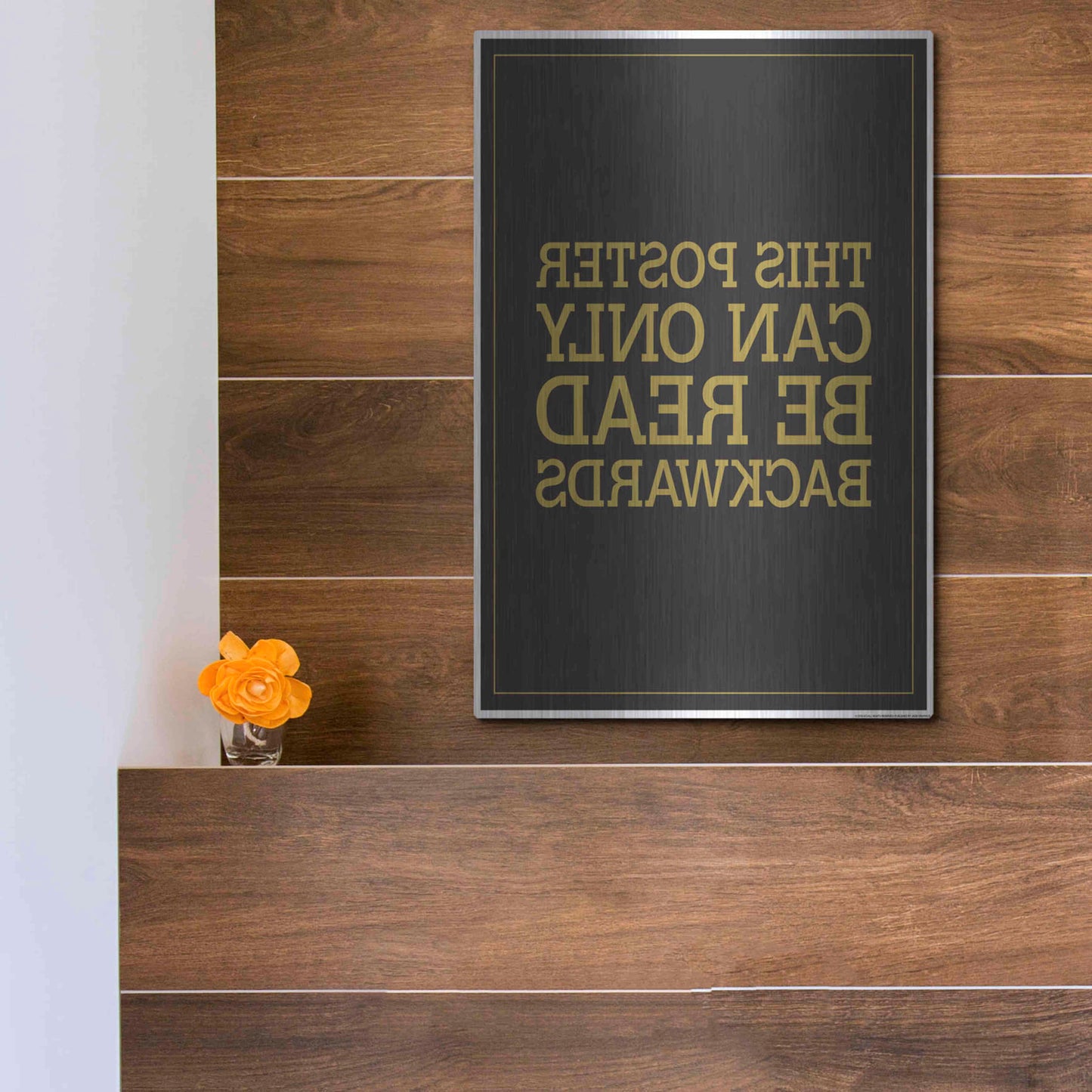 Luxe Metal Art 'Backwards' by JJ Brando, Metal Wall Art,12x16