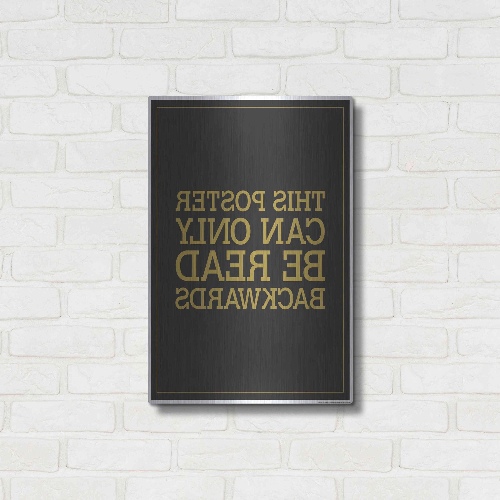 Luxe Metal Art 'Backwards' by JJ Brando, Metal Wall Art,16x24