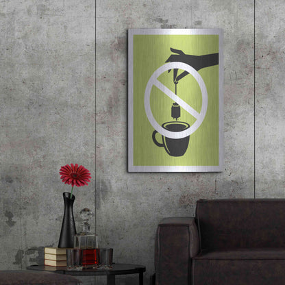 Luxe Metal Art 'No Teabag' by JJ Brando, Metal Wall Art,24x36