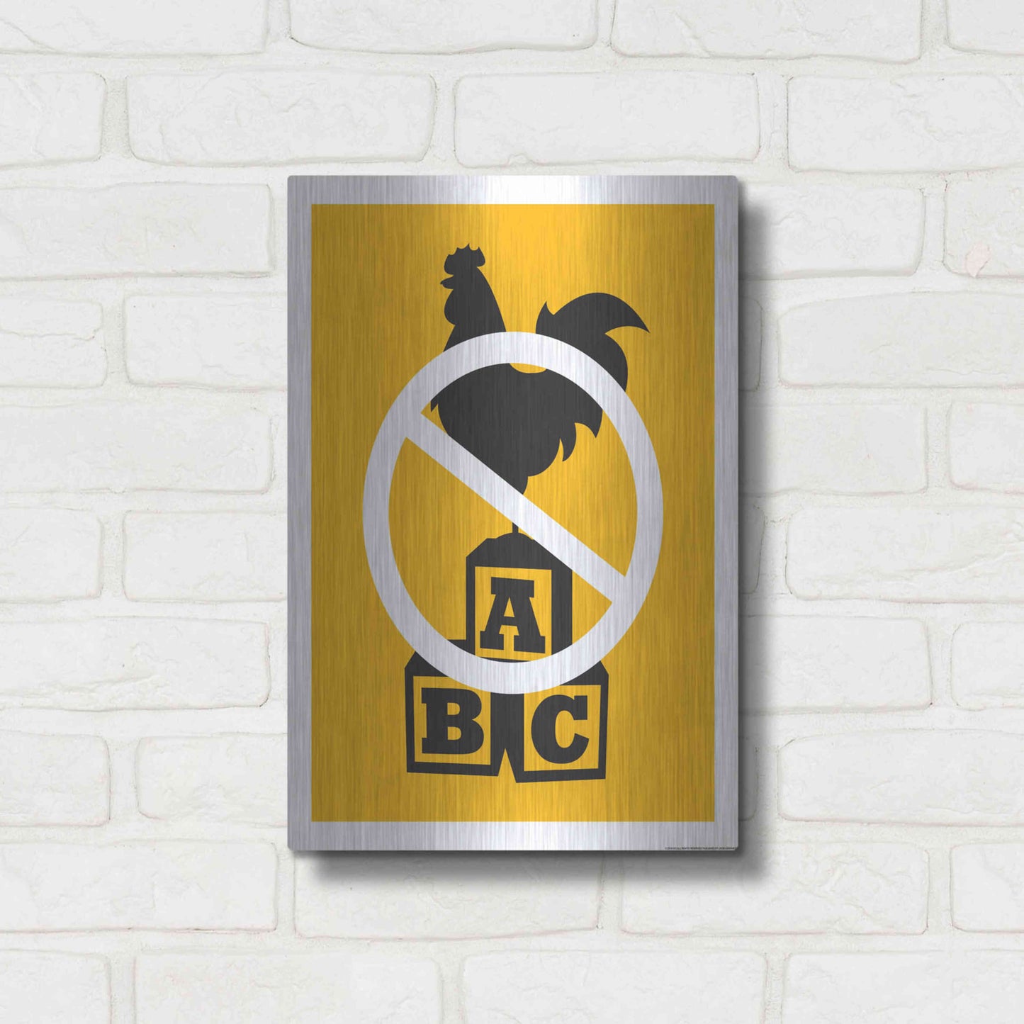 Luxe Metal Art 'No Blocking' by JJ Brando, Metal Wall Art,12x16