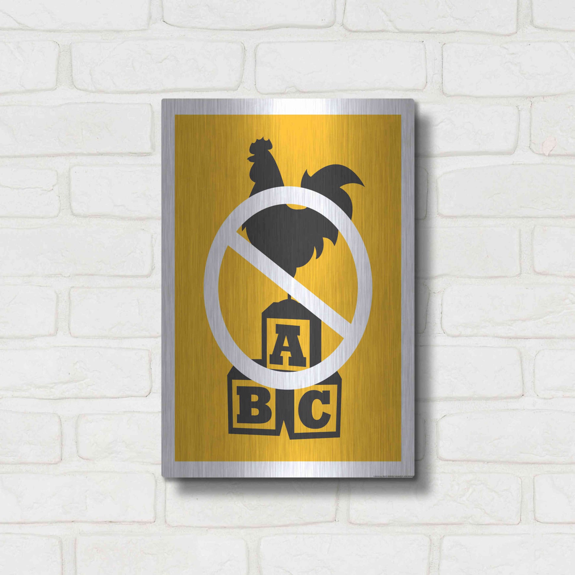 Luxe Metal Art 'No Blocking' by JJ Brando, Metal Wall Art,12x16