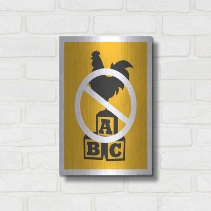 Luxe Metal Art 'No Blocking' by JJ Brando, Metal Wall Art,12x16