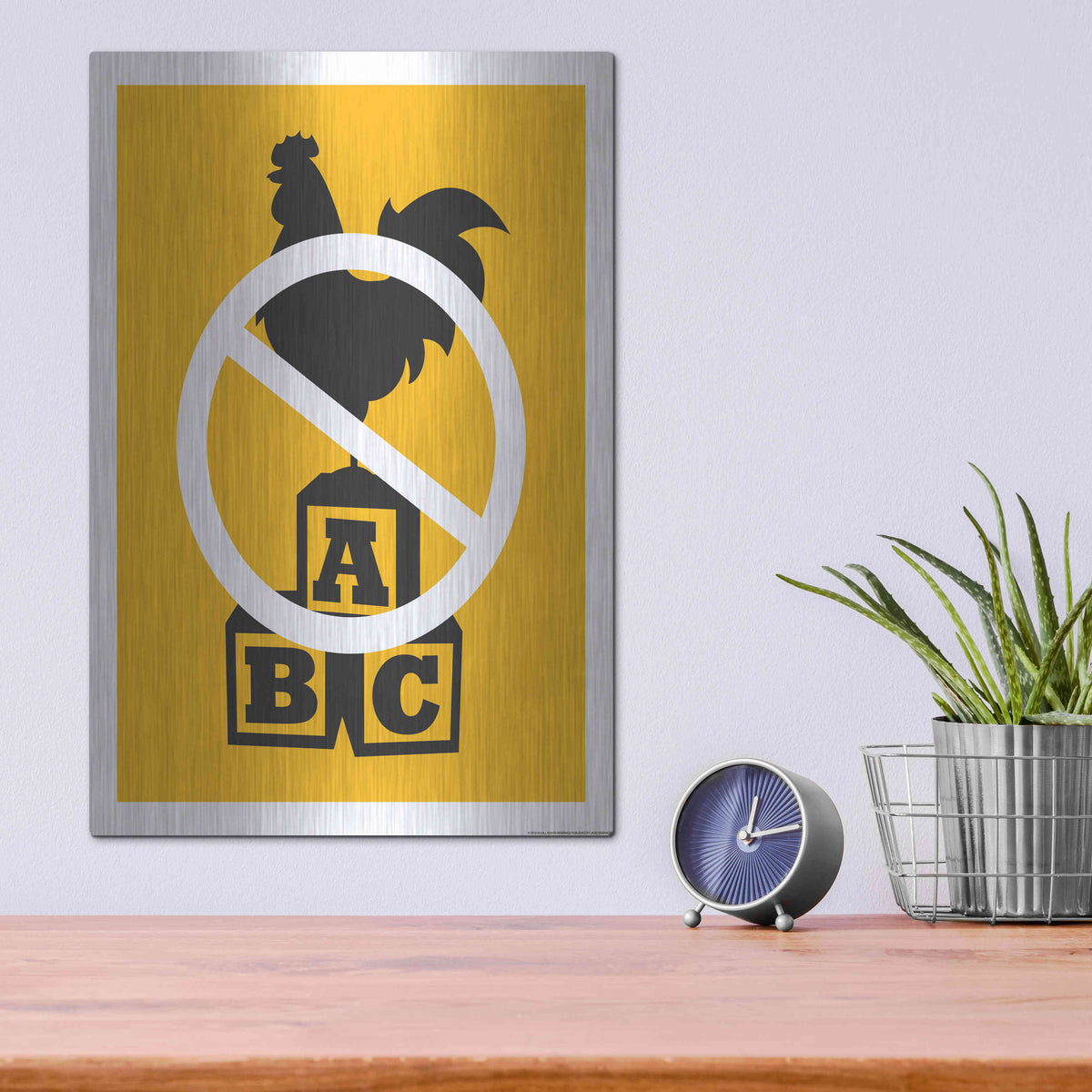 Luxe Metal Art 'No Blocking' by JJ Brando, Metal Wall Art,12x16