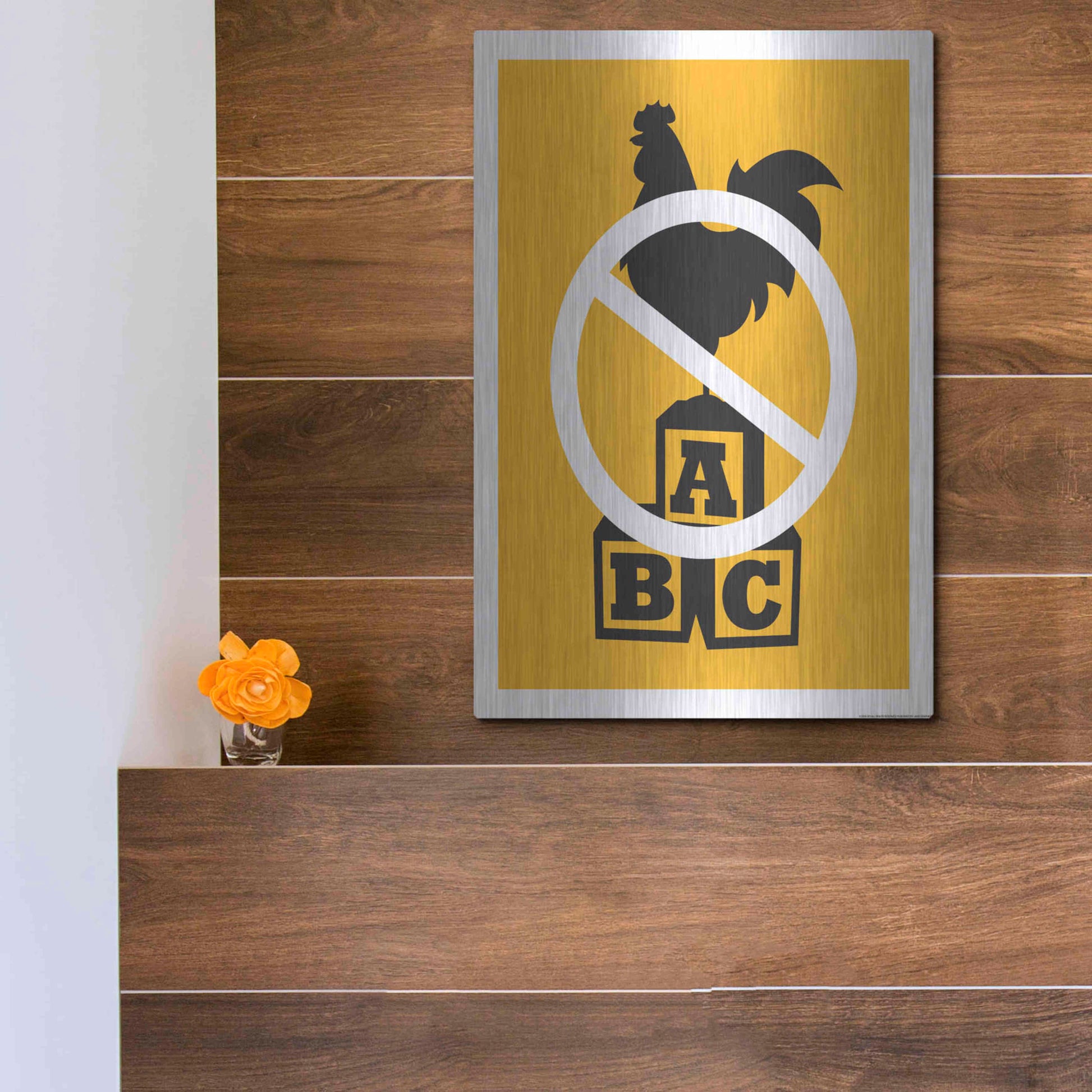 Luxe Metal Art 'No Blocking' by JJ Brando, Metal Wall Art,12x16