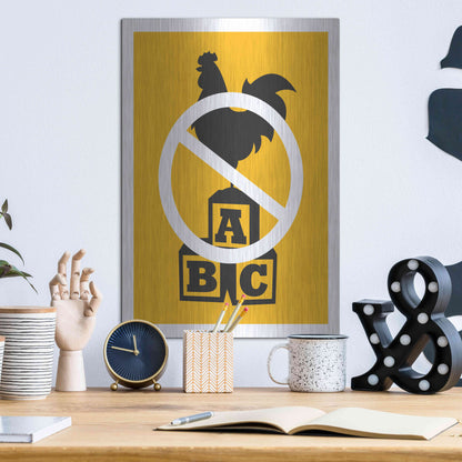 Luxe Metal Art 'No Blocking' by JJ Brando, Metal Wall Art,12x16