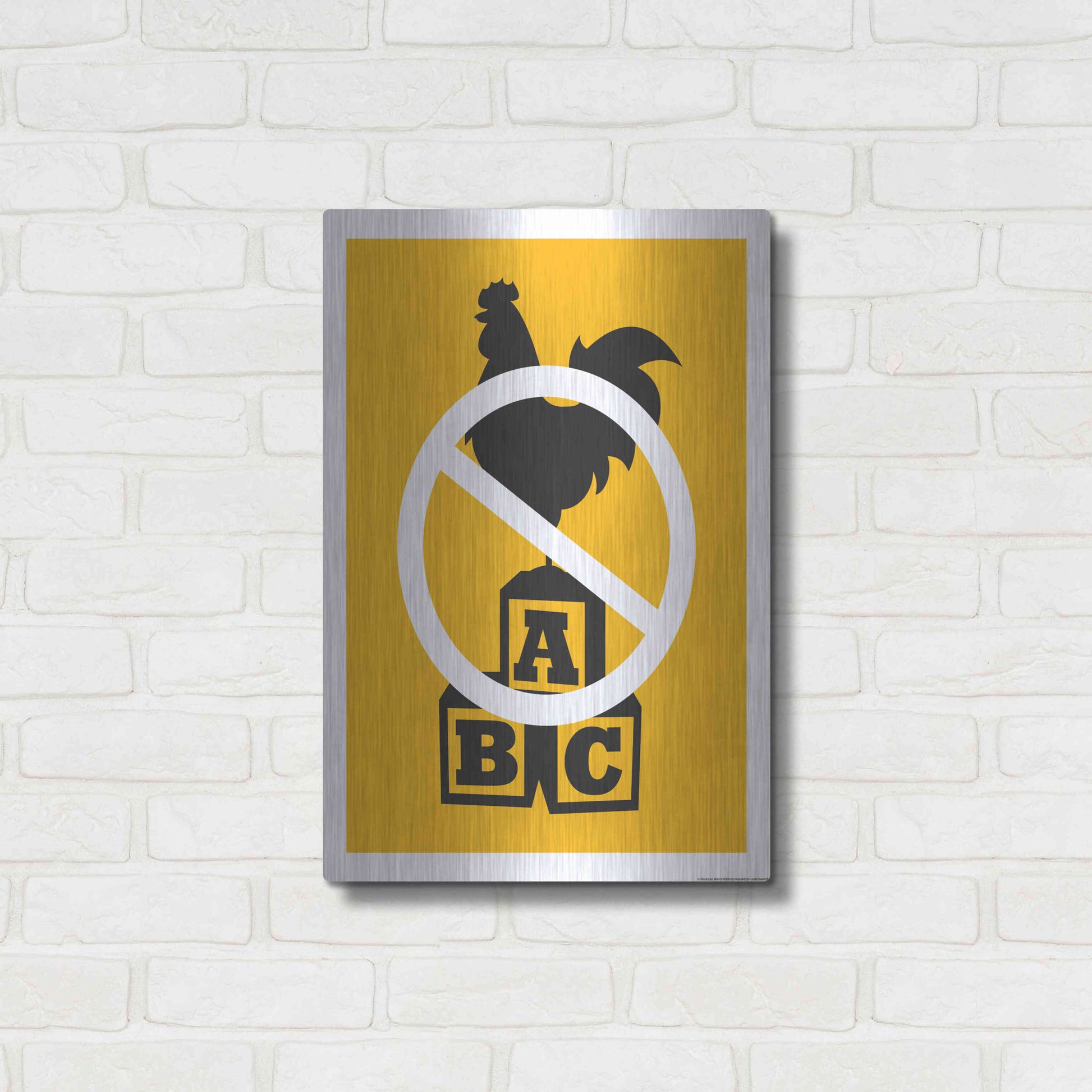 Luxe Metal Art 'No Blocking' by JJ Brando, Metal Wall Art,16x24