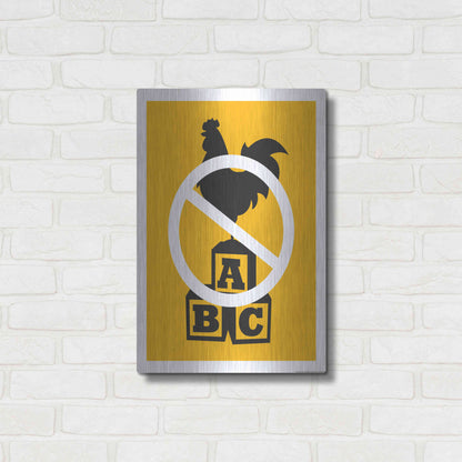 Luxe Metal Art 'No Blocking' by JJ Brando, Metal Wall Art,16x24