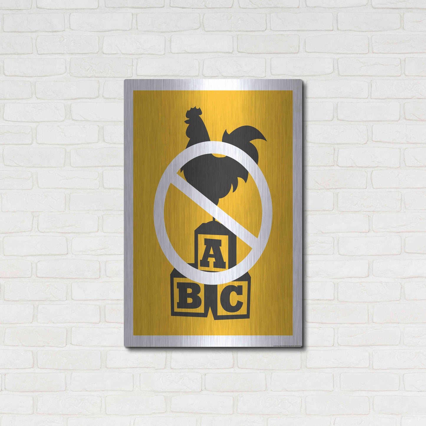 Luxe Metal Art 'No Blocking' by JJ Brando, Metal Wall Art,24x36