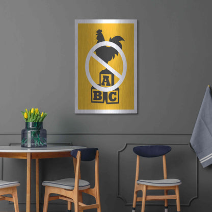 Luxe Metal Art 'No Blocking' by JJ Brando, Metal Wall Art,24x36