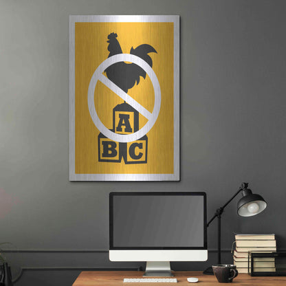 Luxe Metal Art 'No Blocking' by JJ Brando, Metal Wall Art,24x36