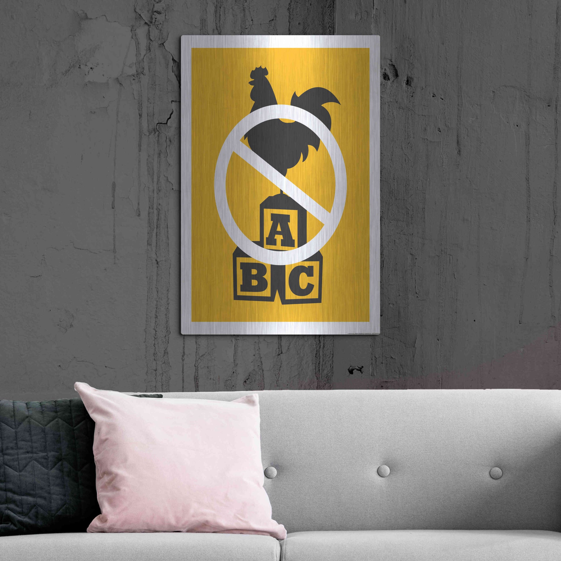 Luxe Metal Art 'No Blocking' by JJ Brando, Metal Wall Art,24x36