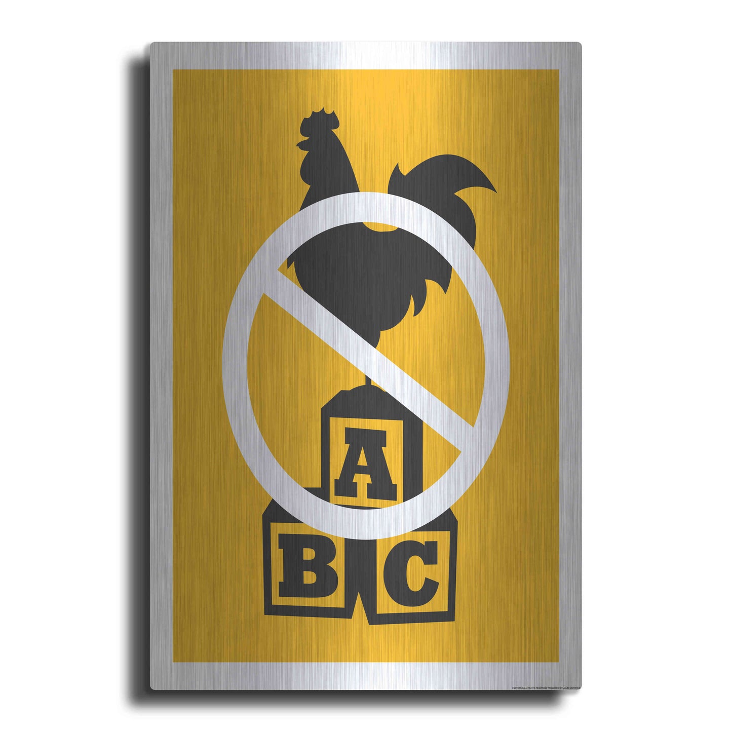 Luxe Metal Art 'No Blocking' by JJ Brando, Metal Wall Art