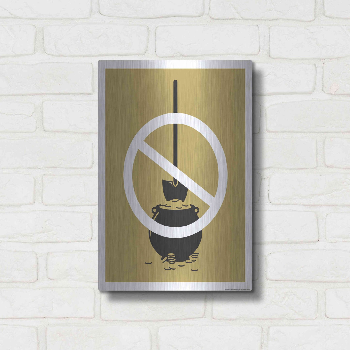 Luxe Metal Art 'No Gold Digger' by JJ Brando, Metal Wall Art,12x16