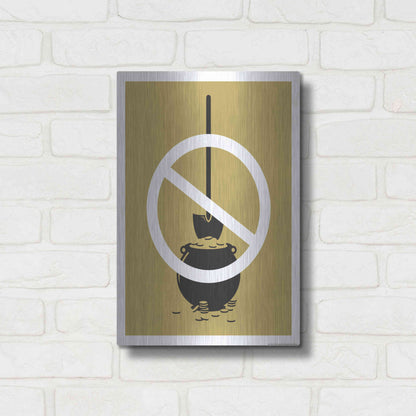 Luxe Metal Art 'No Gold Digger' by JJ Brando, Metal Wall Art,12x16