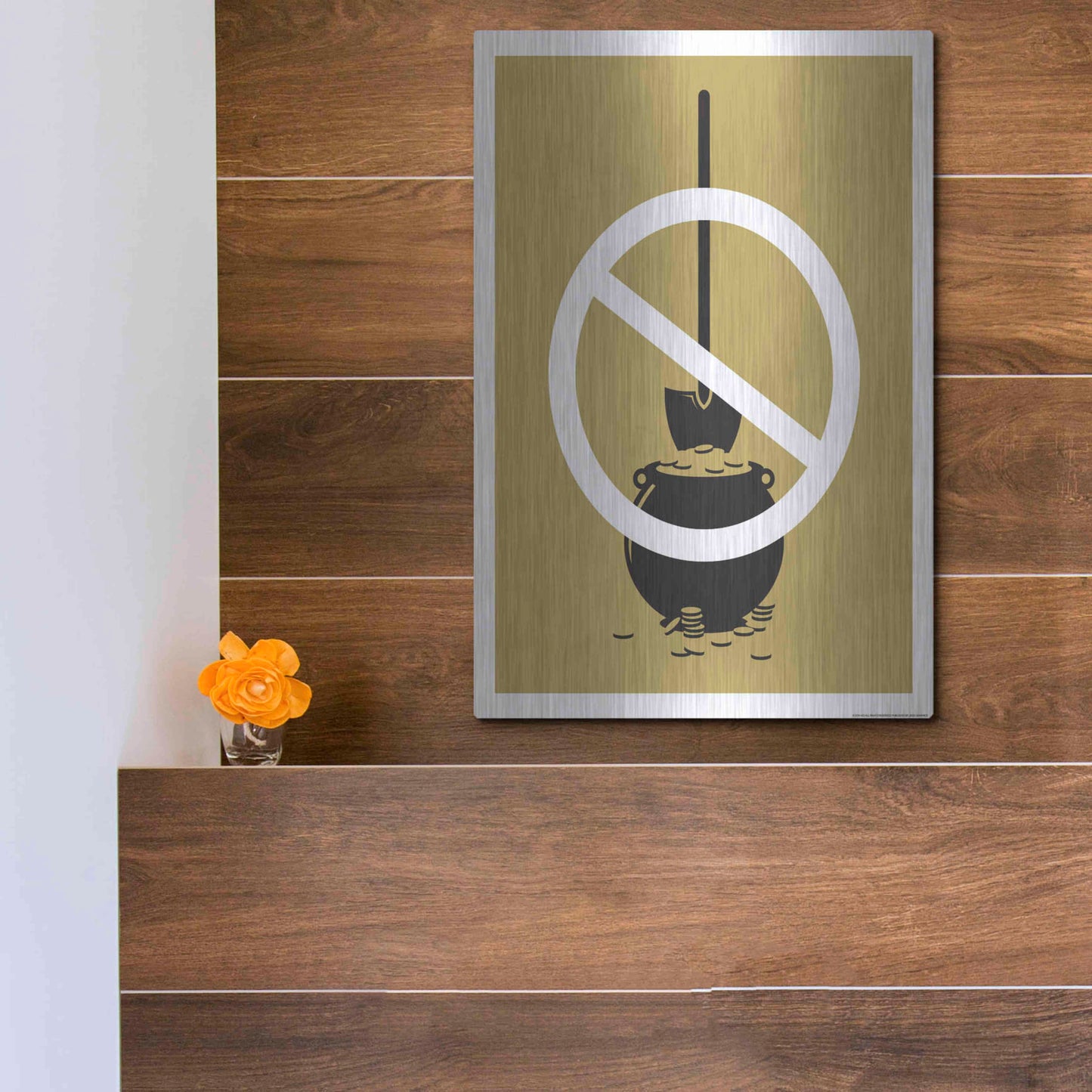 Luxe Metal Art 'No Gold Digger' by JJ Brando, Metal Wall Art,12x16