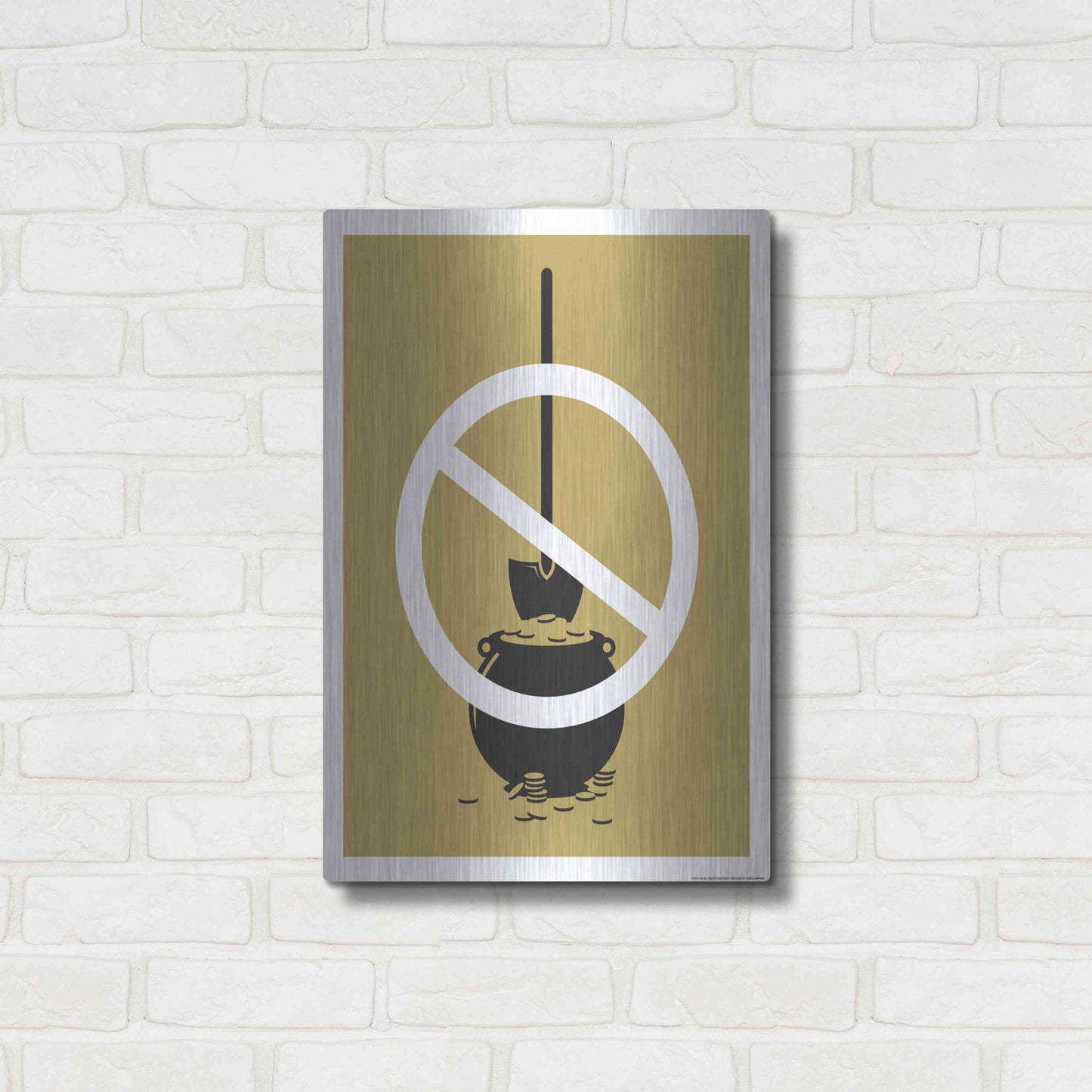 Luxe Metal Art 'No Gold Digger' by JJ Brando, Metal Wall Art,16x24