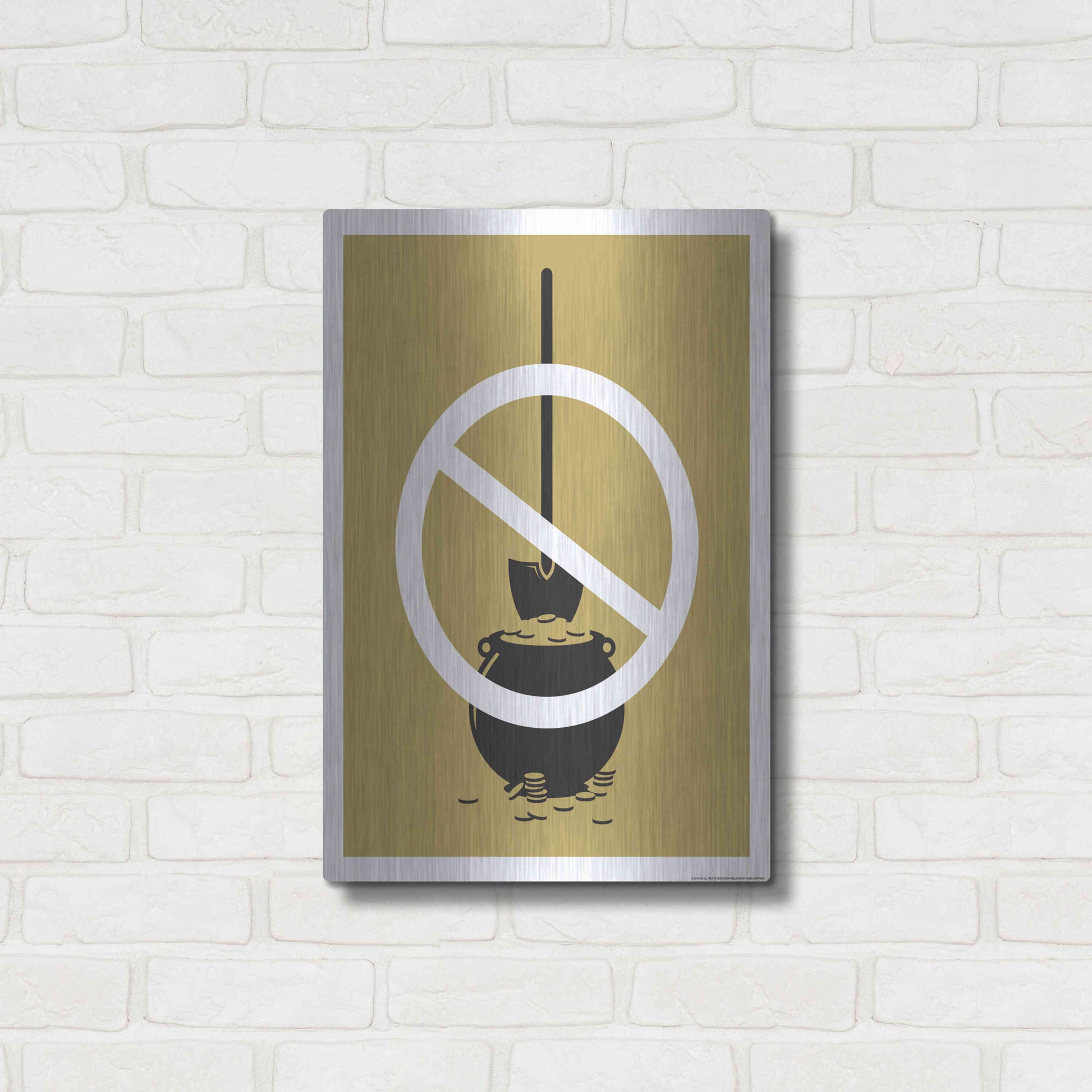 Luxe Metal Art 'No Gold Digger' by JJ Brando, Metal Wall Art,16x24