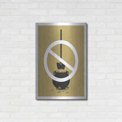 Luxe Metal Art 'No Gold Digger' by JJ Brando, Metal Wall Art,24x36