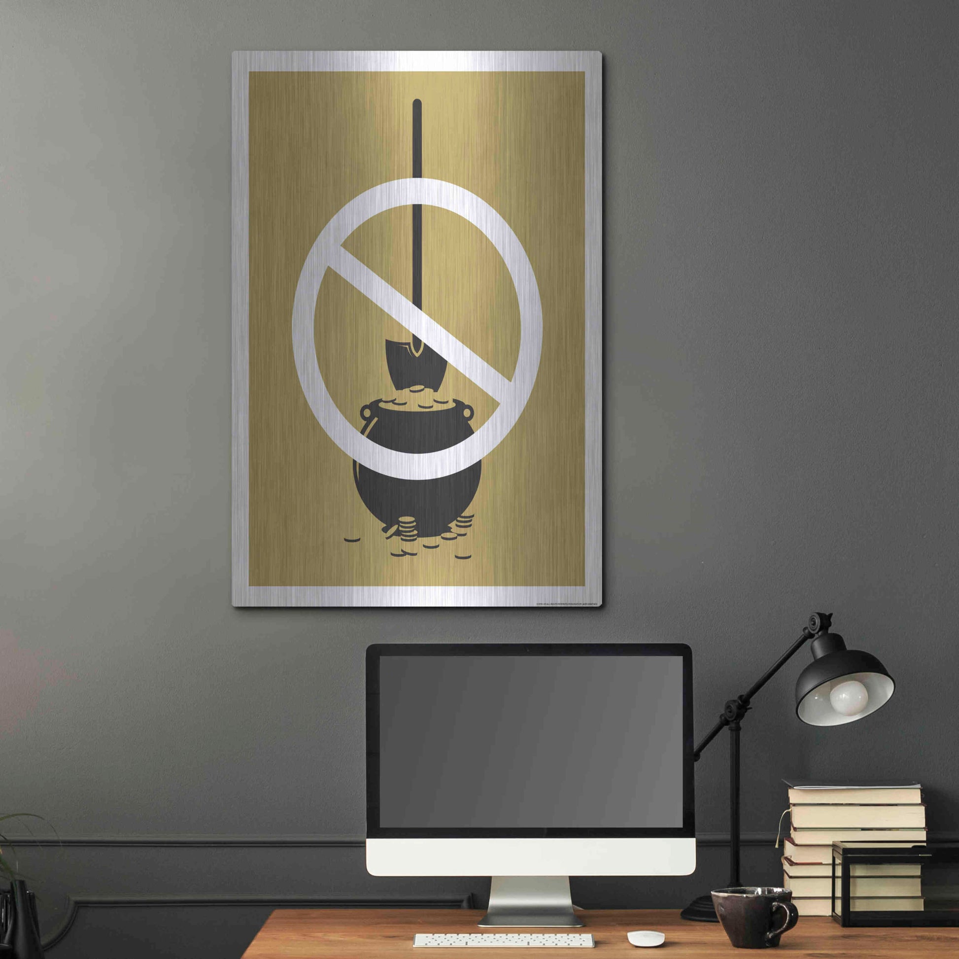 Luxe Metal Art 'No Gold Digger' by JJ Brando, Metal Wall Art,24x36