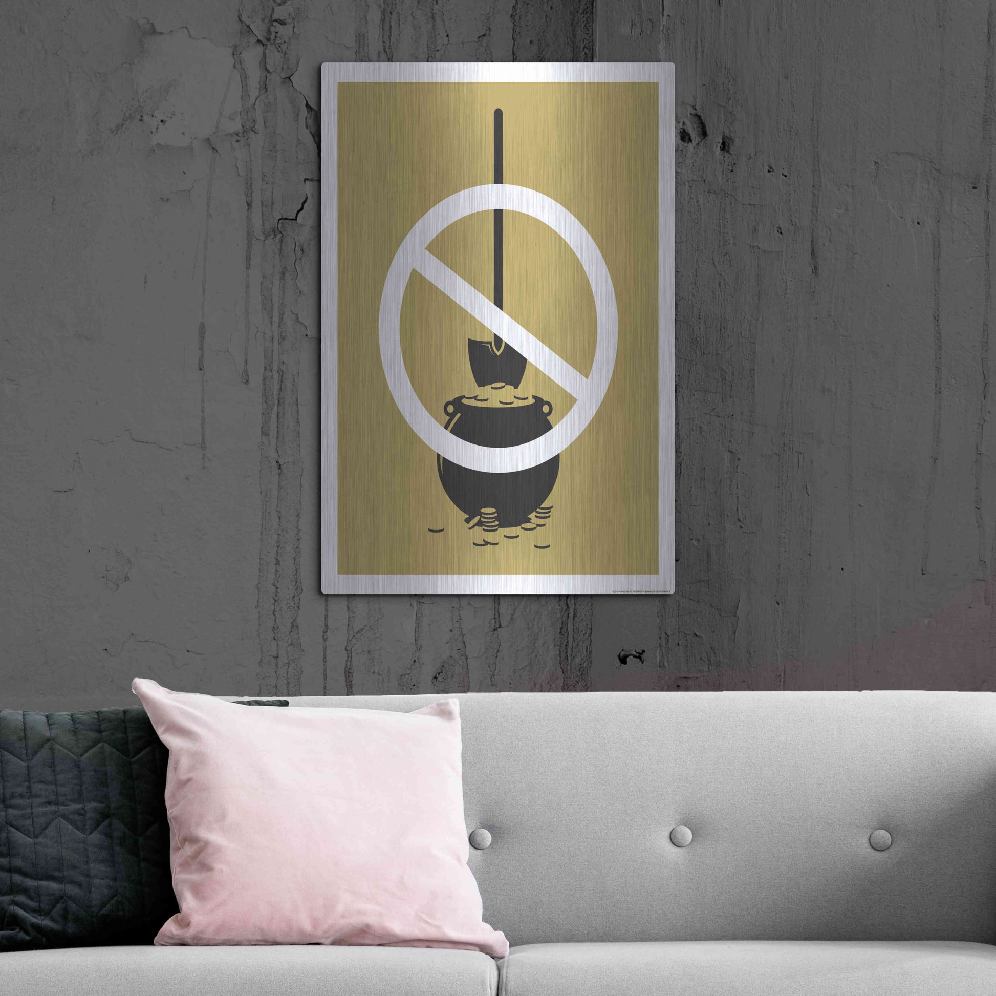 Luxe Metal Art 'No Gold Digger' by JJ Brando, Metal Wall Art,24x36